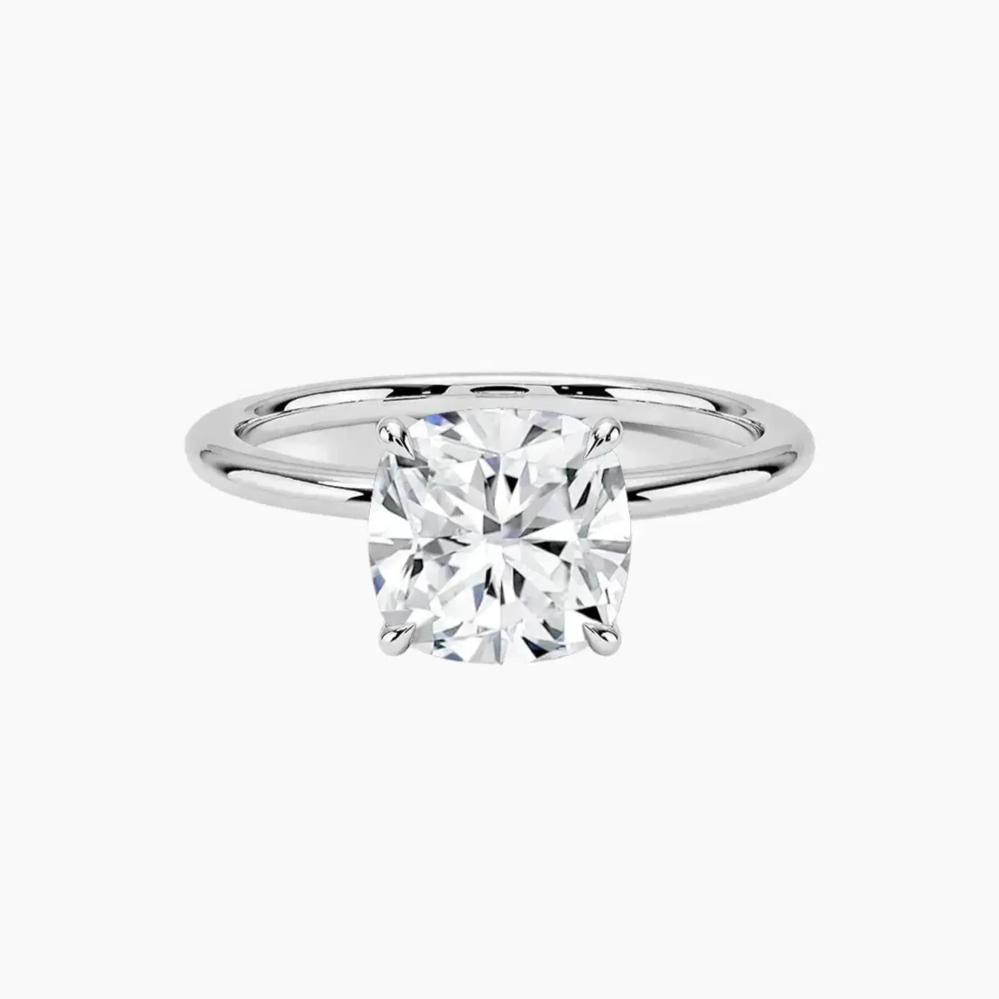 Brielle Cushion Solitaire 1 Carat Lab Grown Diamond Engagement Ring in 14K Yellow Gold