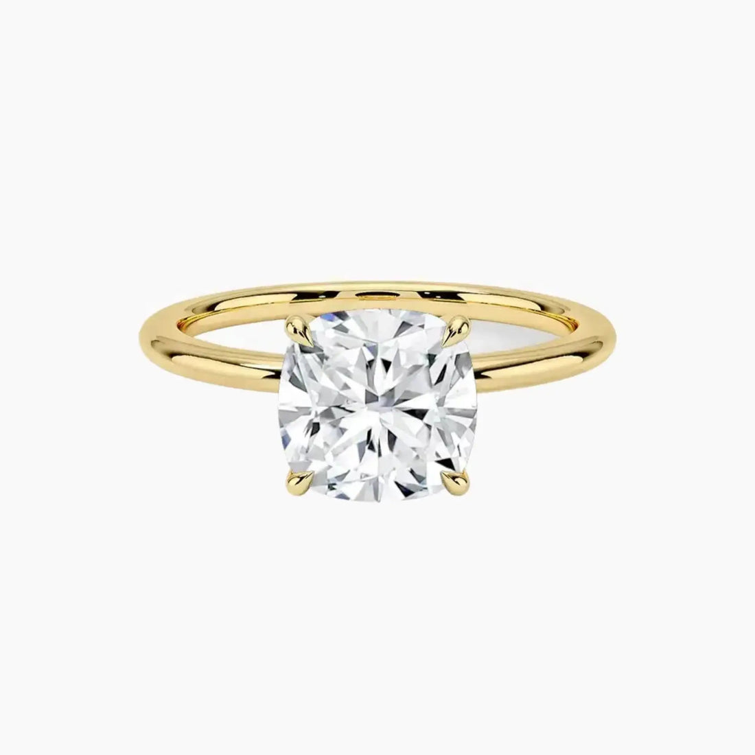 Brielle Cushion Solitaire Diamond Ring Setting in 18K Rose Gold