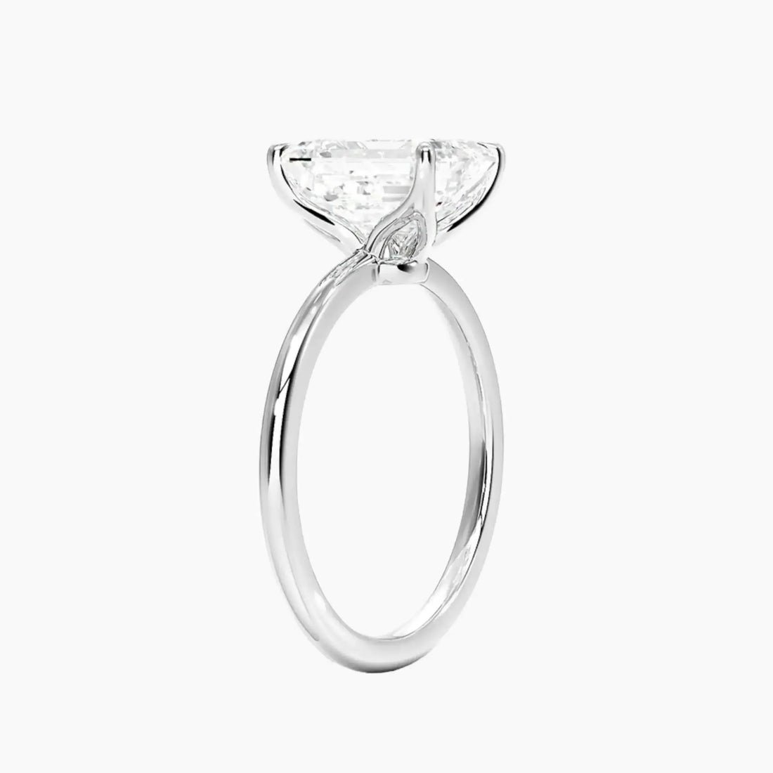 Brielle Emerald Solitaire Diamond Ring Setting in 18K Yellow Gold