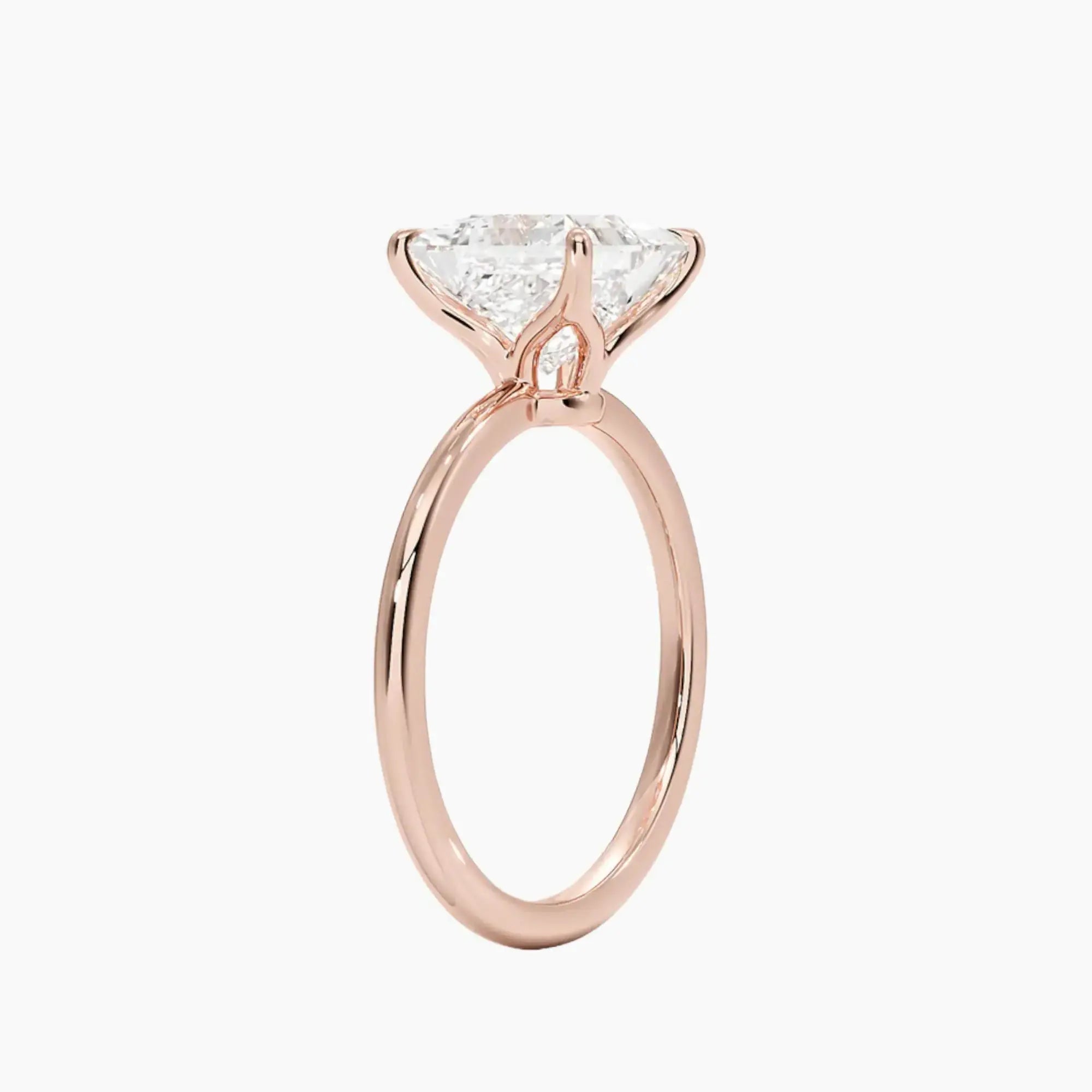 Brielle Princess Solitaire 2 Carat Lab Grown Diamond Engagement Ring in 14K Rose Gold