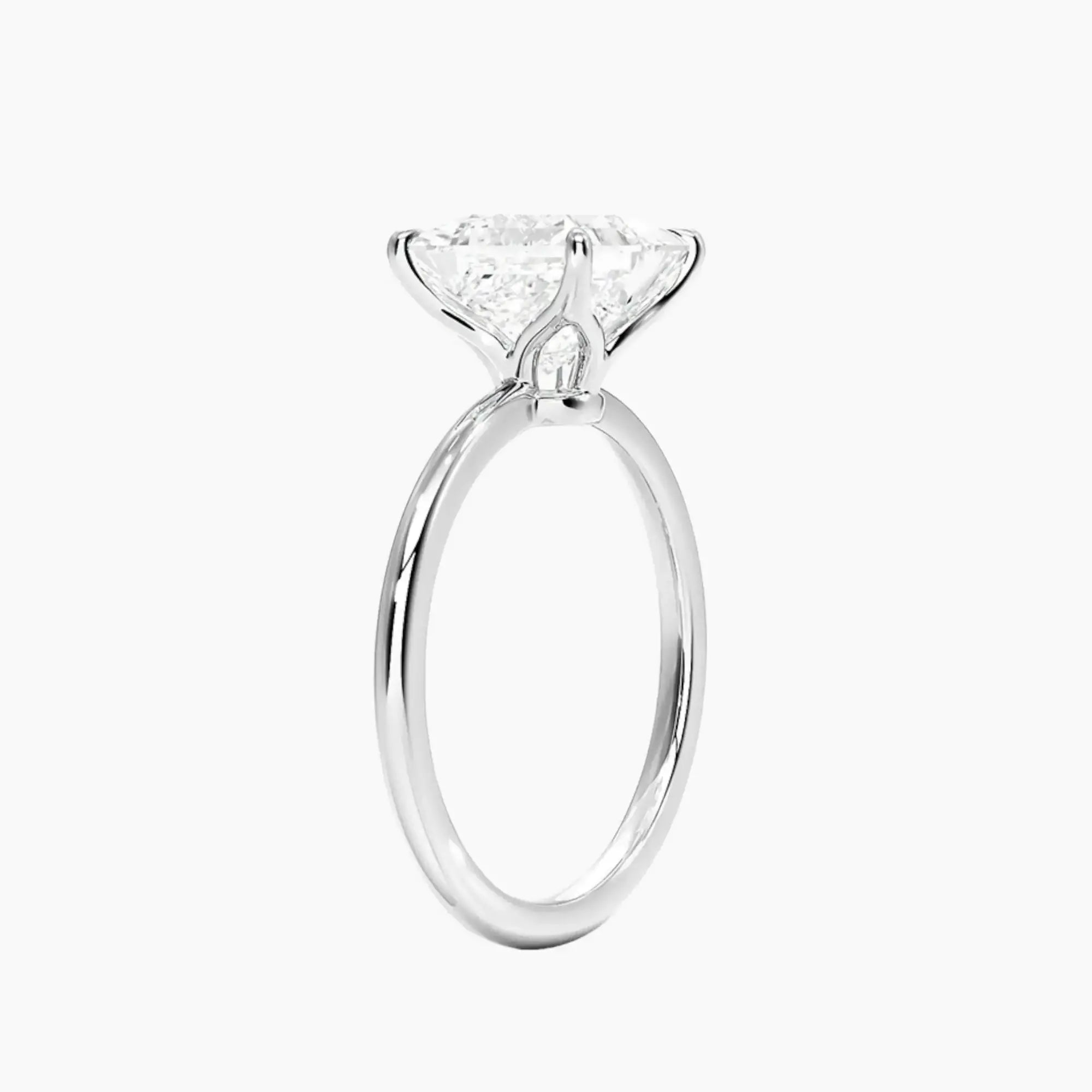 Brielle Princess Solitaire Diamond Ring Setting in 18K Yellow Gold