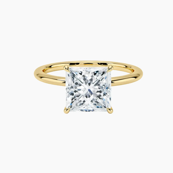 Brielle Princess Solitaire 1 Carat Lab Grown Diamond Engagement Ring in 18K Yellow Gold