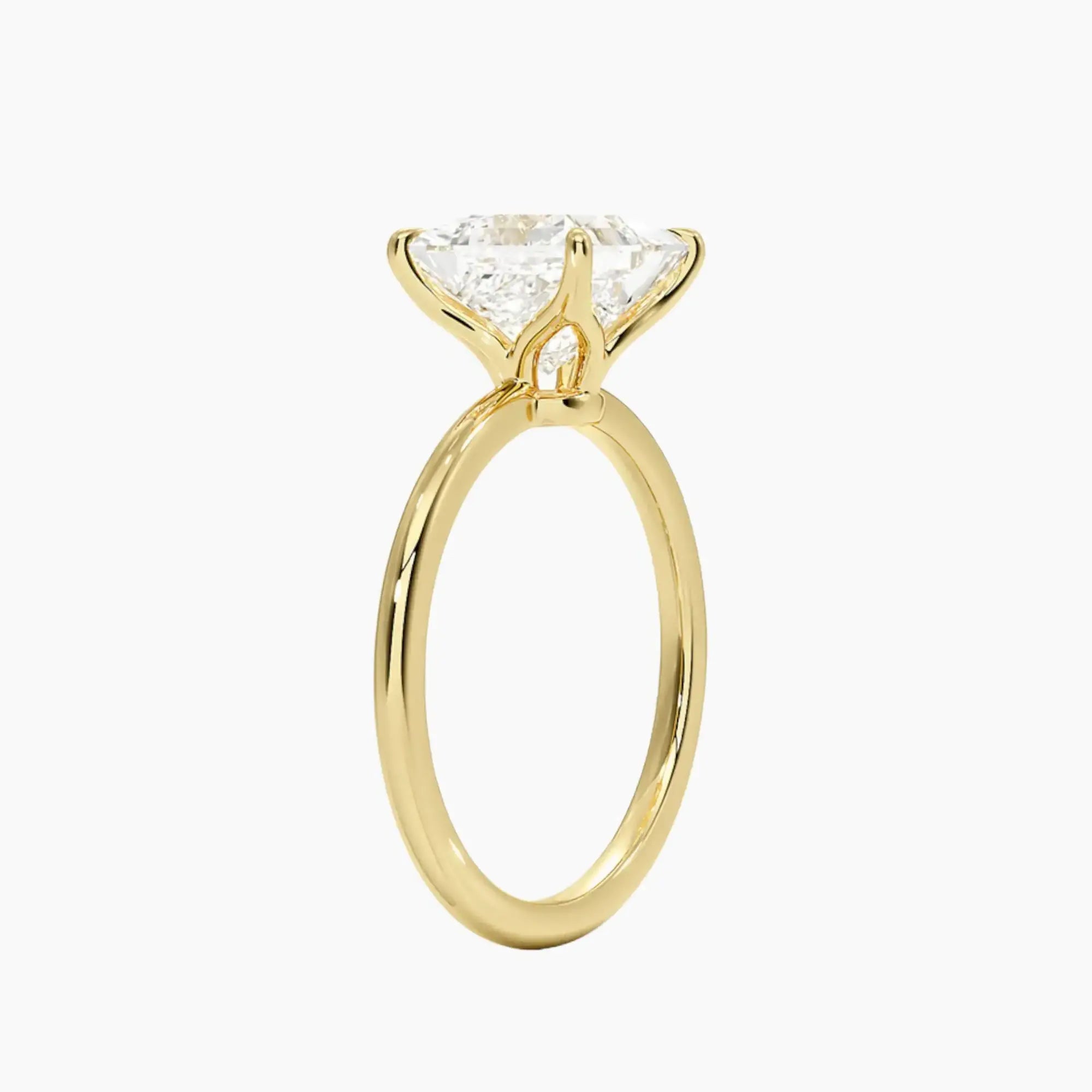 Brielle Princess Solitaire 1.5 Carat Lab Grown Diamond Engagement Ring in 14K Yellow Gold
