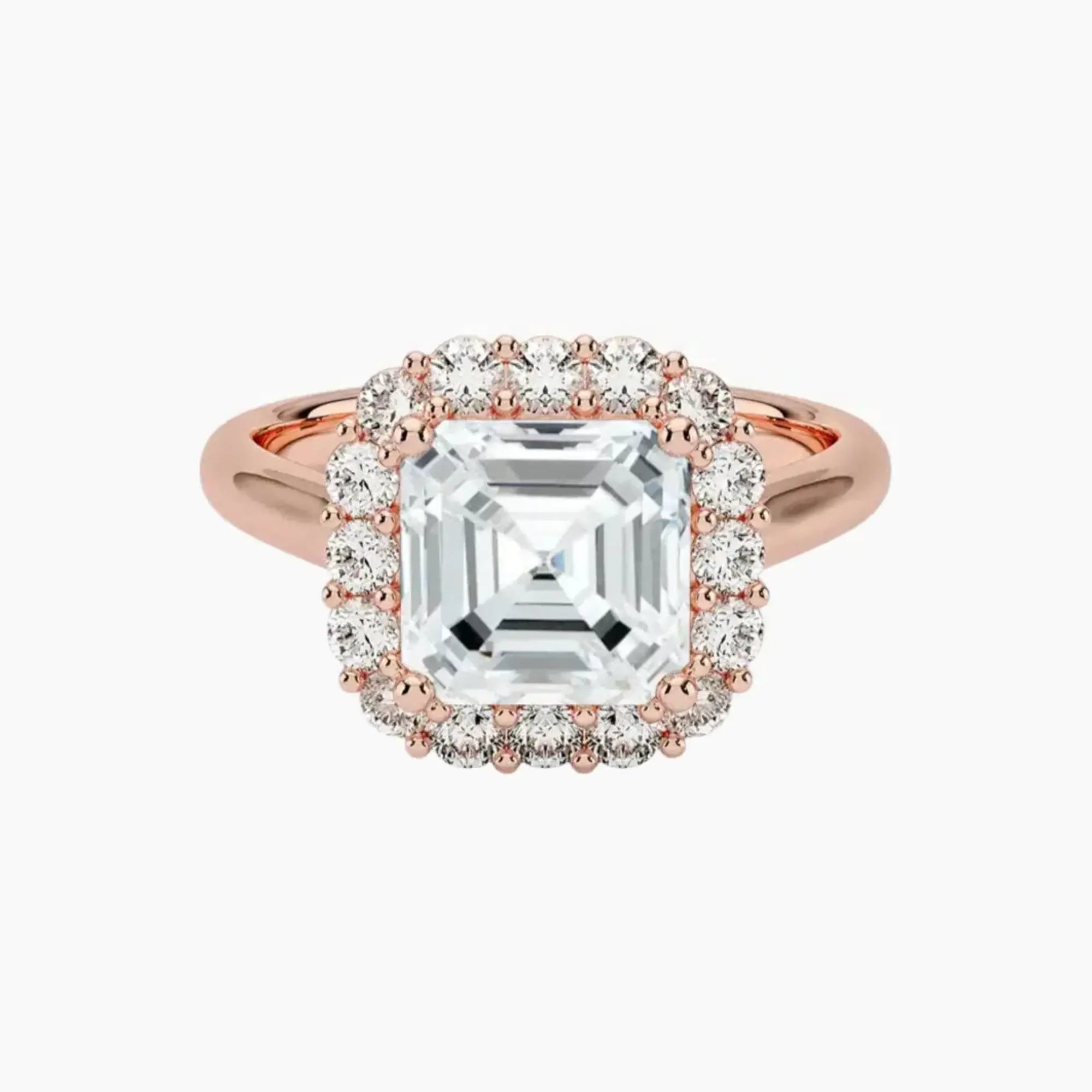 Fiora Asscher Designer Diamond Ring Setting in 18K Yellow Gold