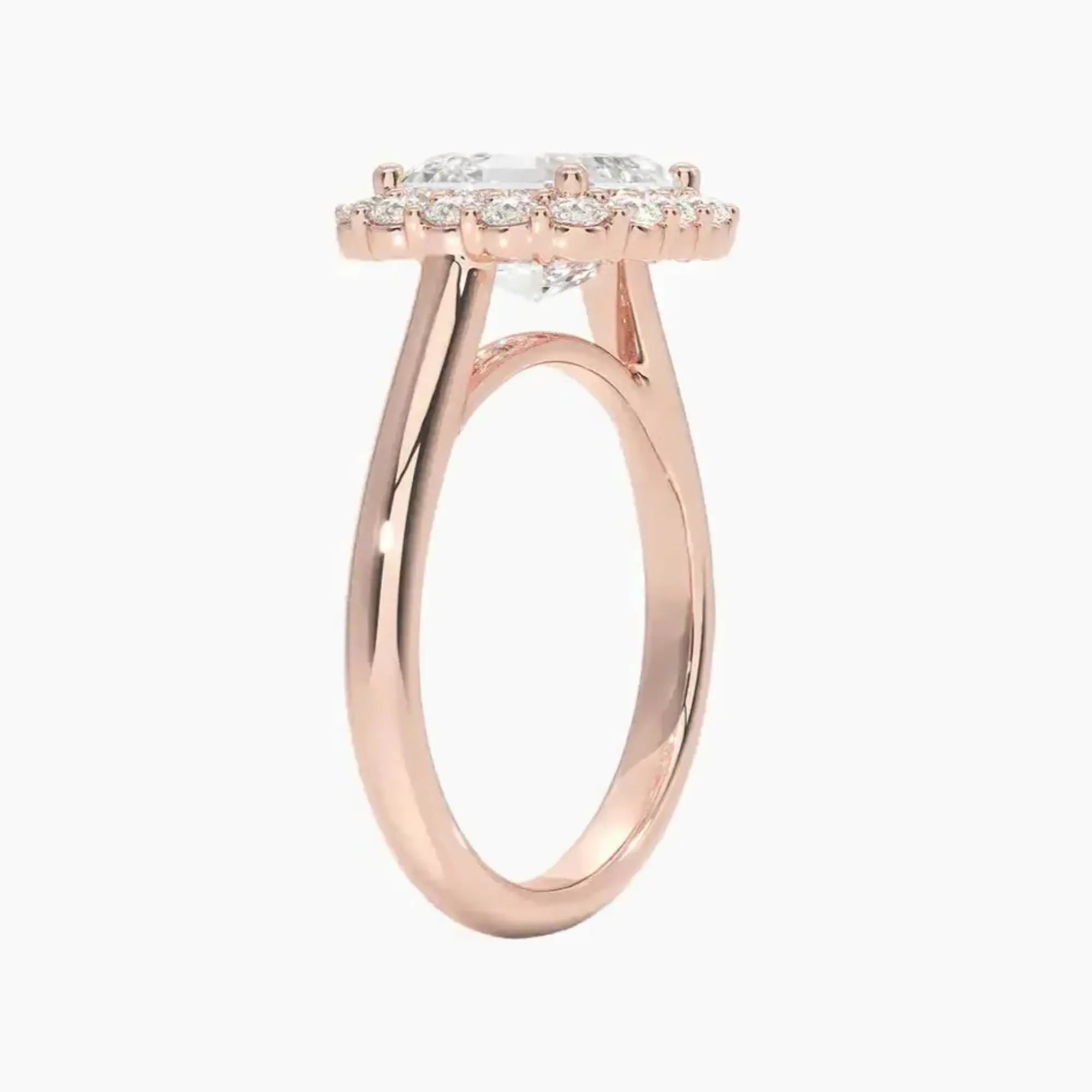Fiora Asscher Designer 2.5 Carat Lab Grown Diamond Engagement Ring in 18K White Gold