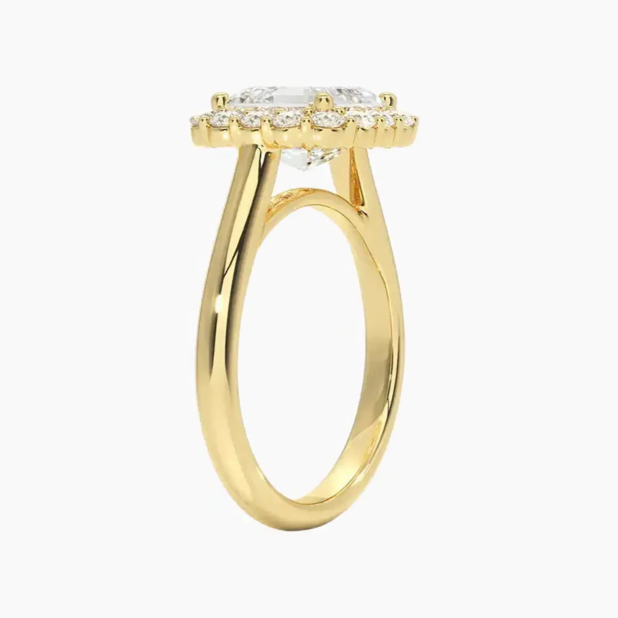 Fiora Asscher Designer 1 Carat Lab Grown Diamond Engagement Ring in 14K Rose Gold