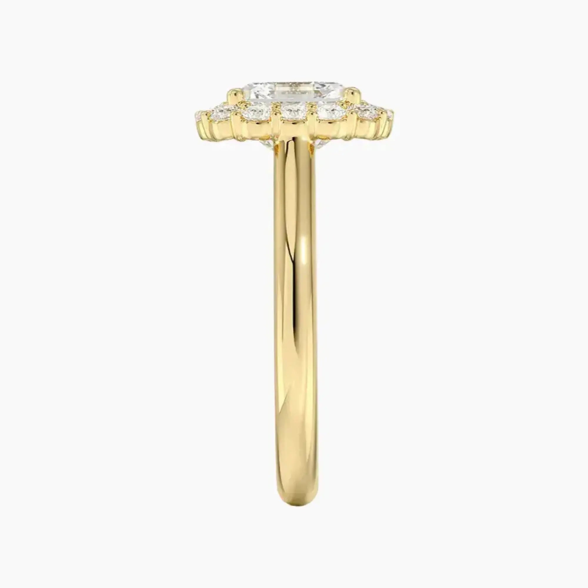 Fiora Asscher Designer 3 Carat Lab Grown Diamond Engagement Ring in 18K White Gold
