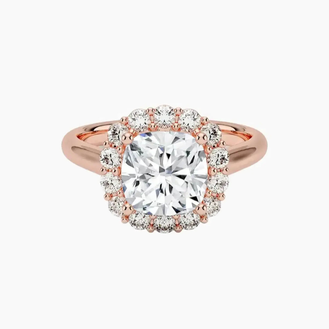 Fiora Cushion Designer 2.5 Carat Lab Grown Diamond Engagement Ring in 18K White Gold