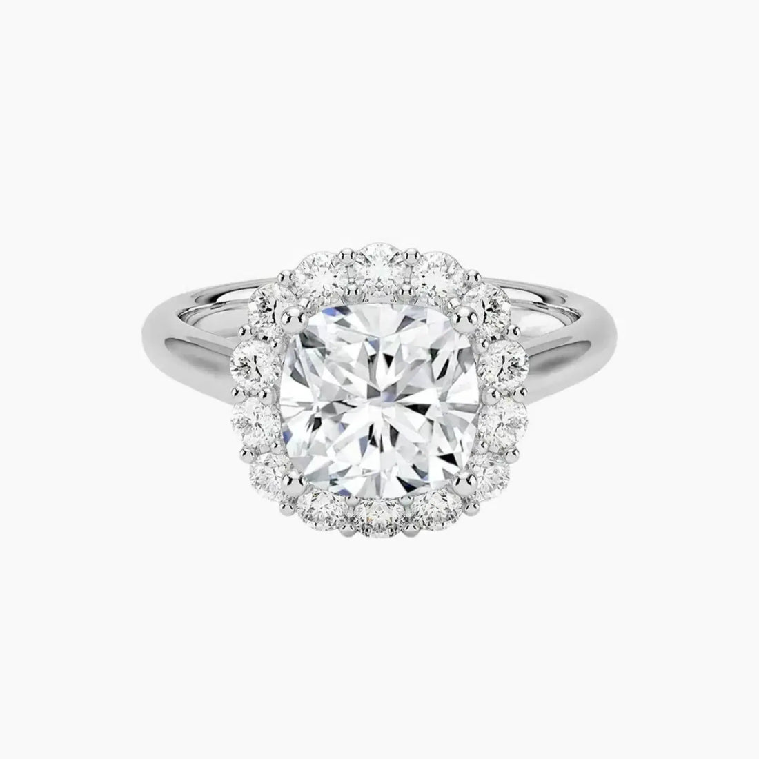 Fiora Cushion Designer 1.5 Carat Lab Grown Diamond Engagement Ring in 14K White Gold
