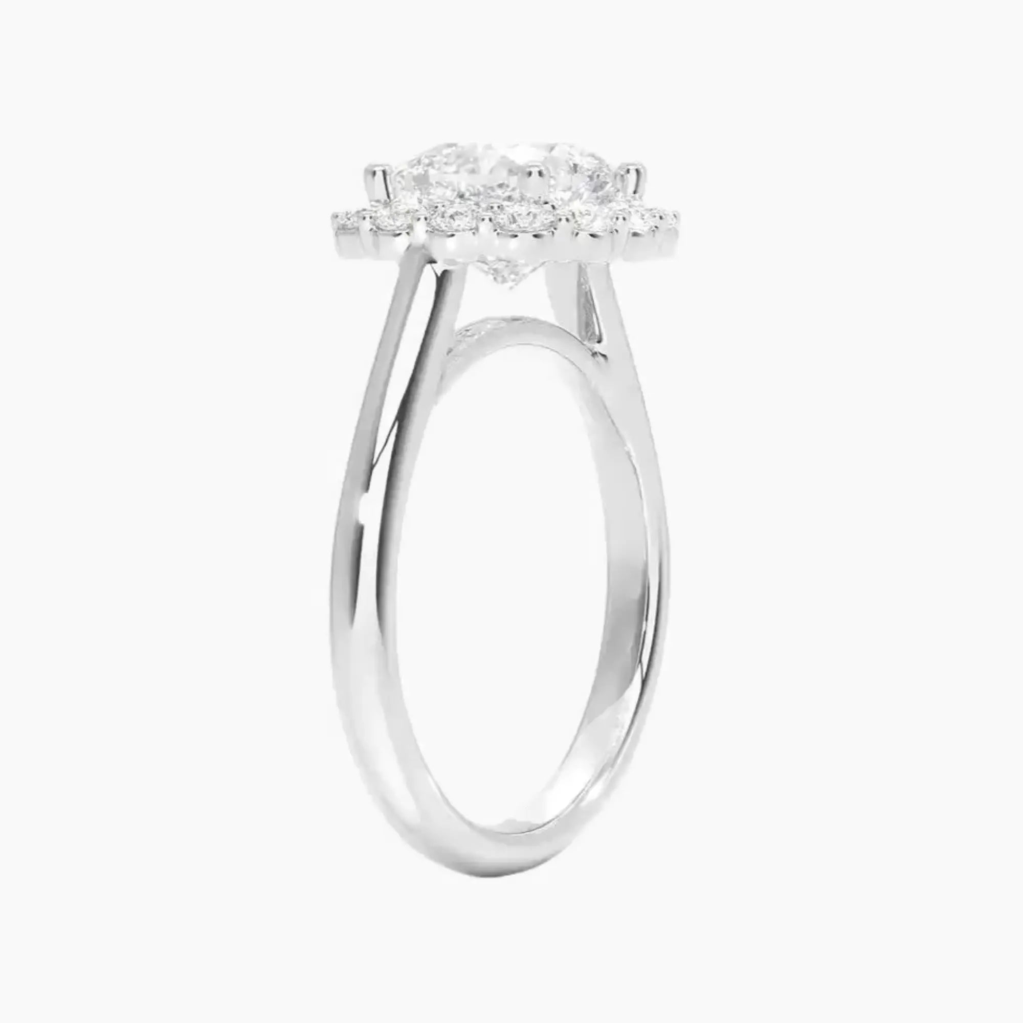 Fiora Cushion Designer 3 Carat Lab Grown Diamond Engagement Ring in 18K White Gold