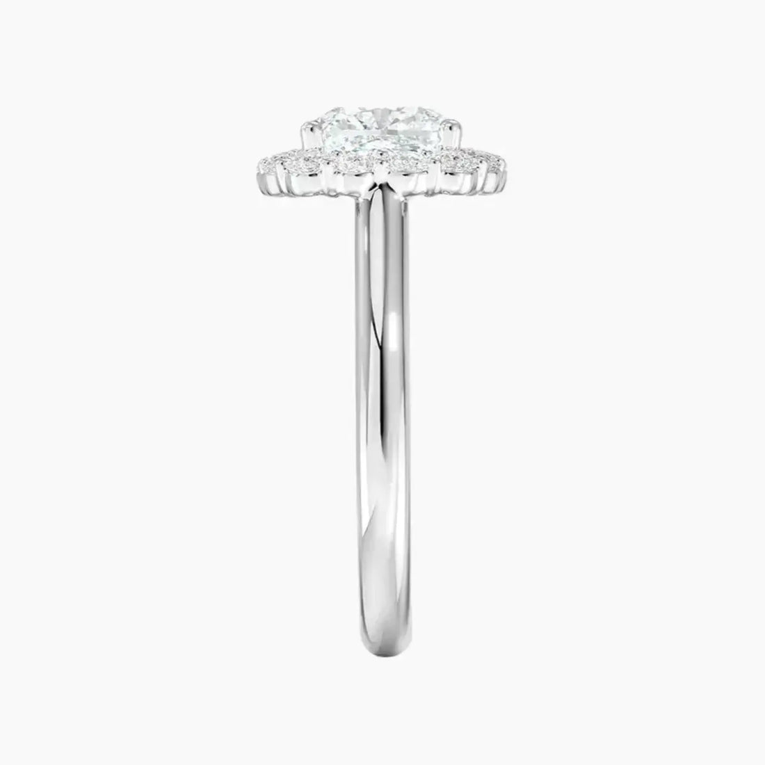 Fiora Cushion Designer 1 Carat Lab Grown Diamond Engagement Ring in 18K White Gold