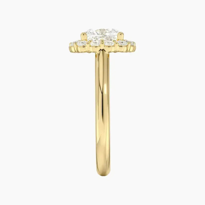 Fiora Cushion Designer 1 Carat Lab Grown Diamond Engagement Ring in 14K Rose Gold