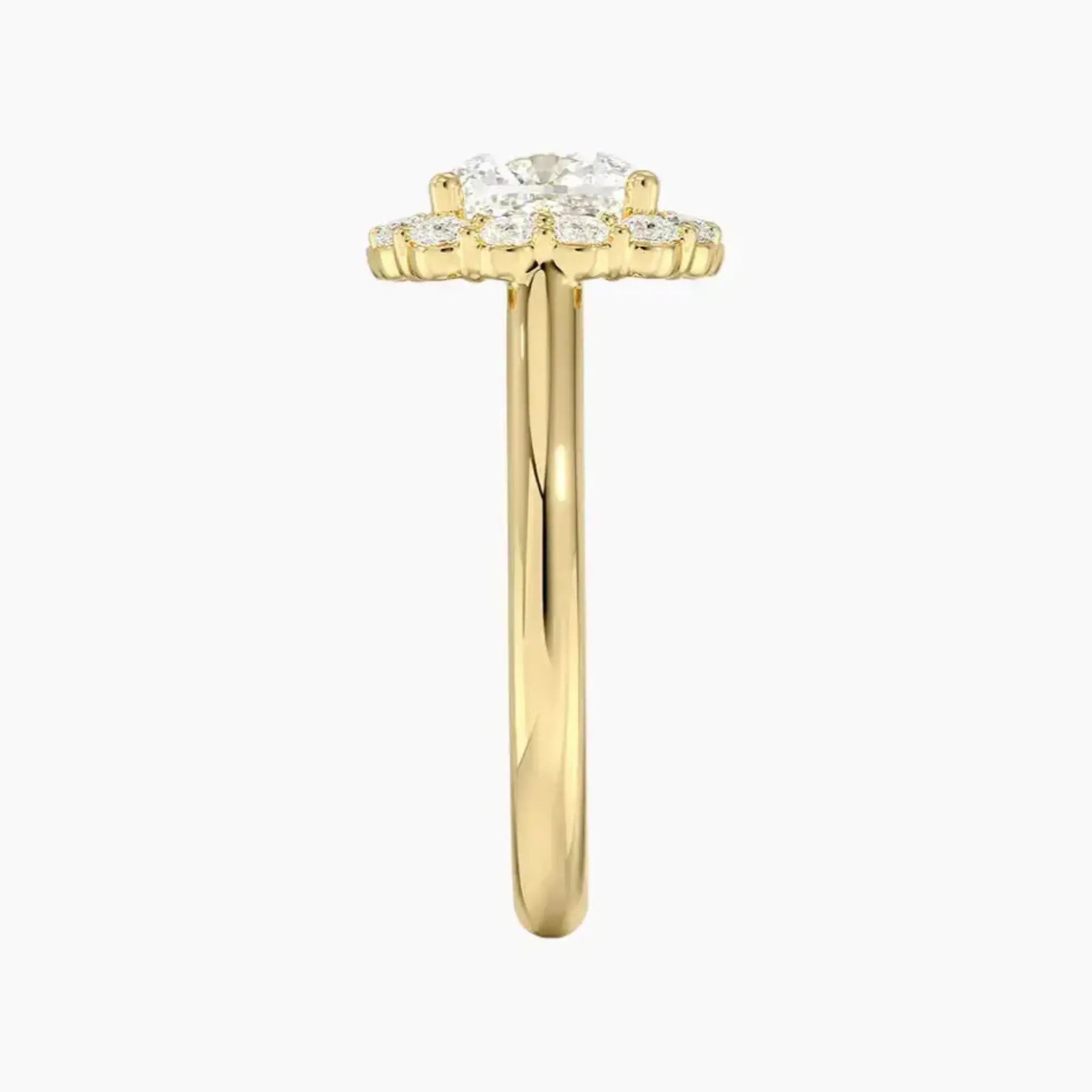 Fiora Cushion Designer 1 Carat Lab Grown Diamond Engagement Ring in 18K White Gold