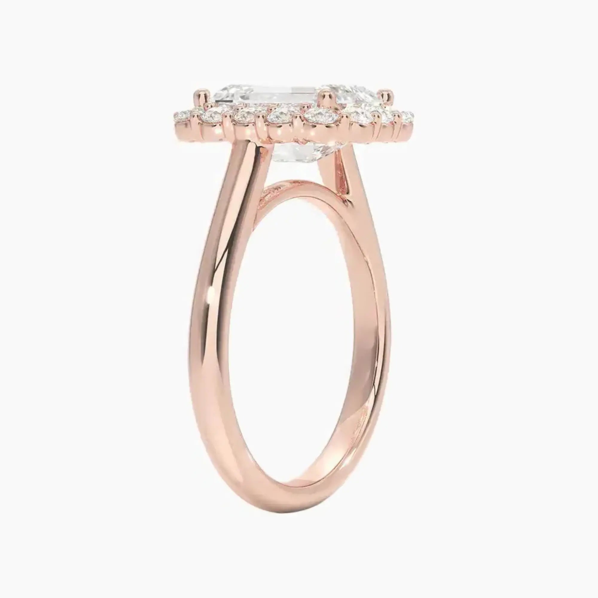 Fiora Emerald Designer 2.5 Carat Lab Grown Diamond Engagement Ring in 18K Yellow Gold