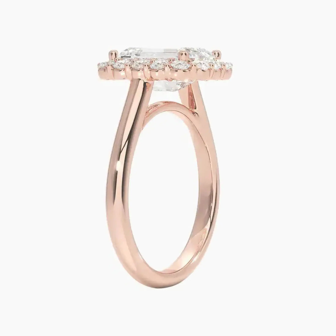Fiora Emerald Designer 2 Carat Lab Grown Diamond Engagement Ring in 14K Yellow Gold