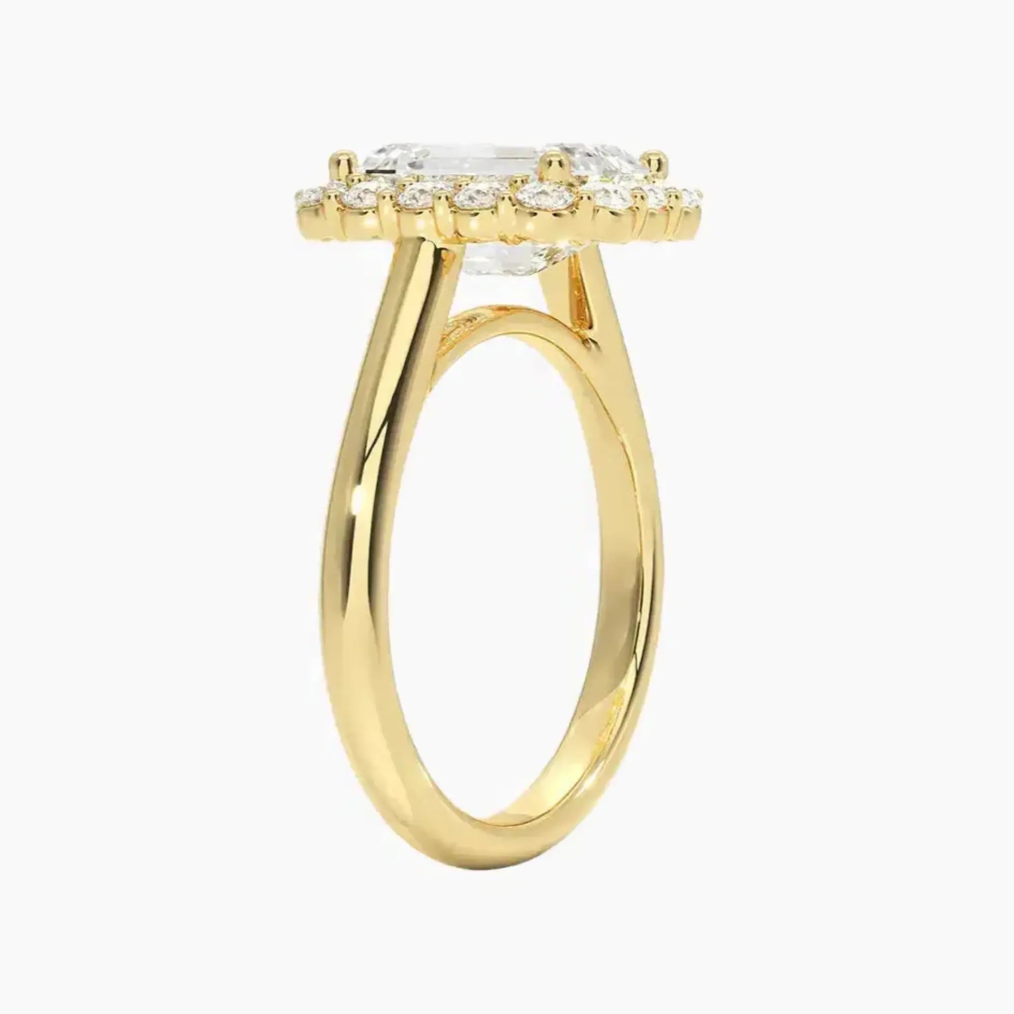 Fiora Emerald Designer 3 Carat Lab Grown Diamond Engagement Ring in 14K Rose Gold