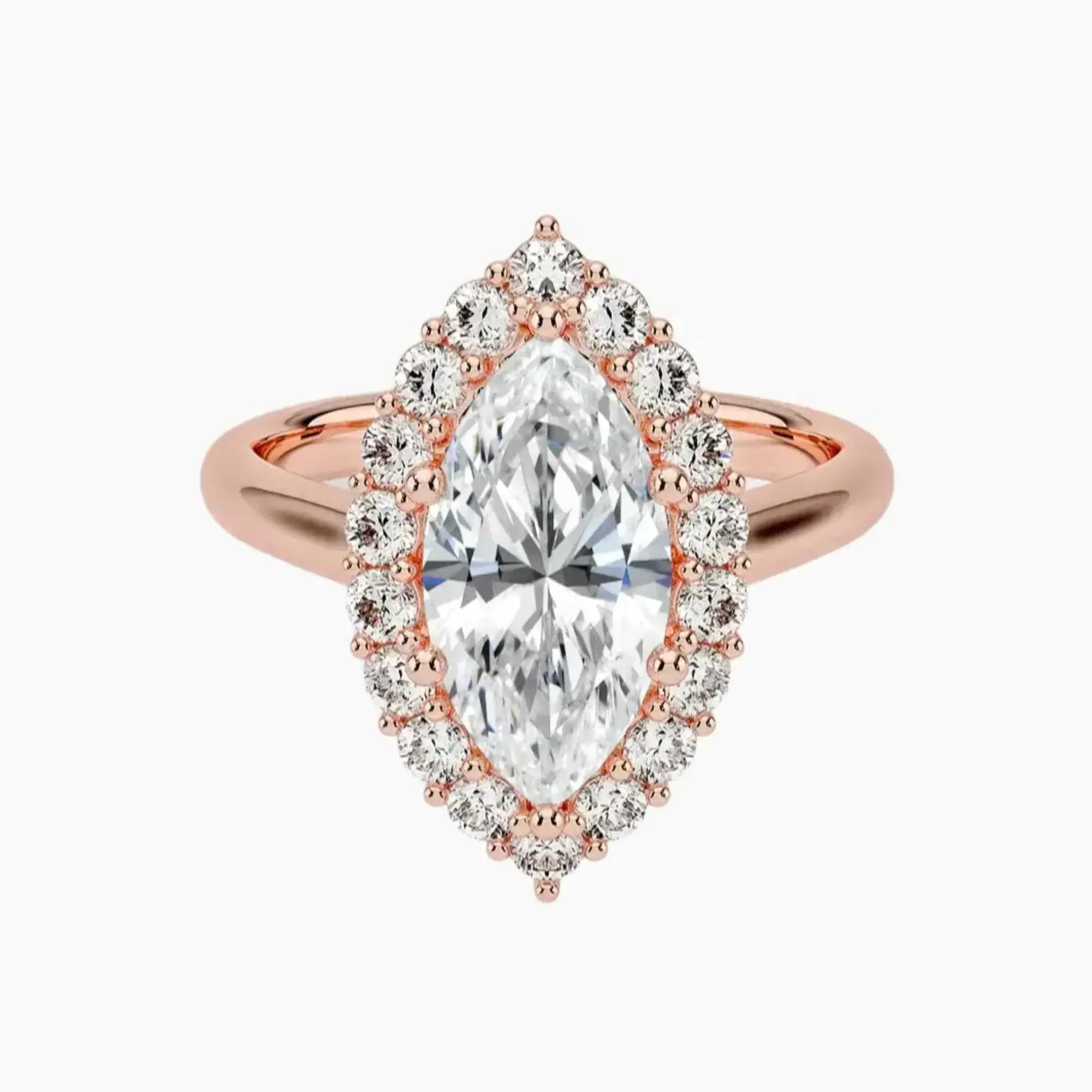 Fiora Marquise Designer 2.5 Carat Lab Grown Diamond Engagement Ring in 18K White Gold