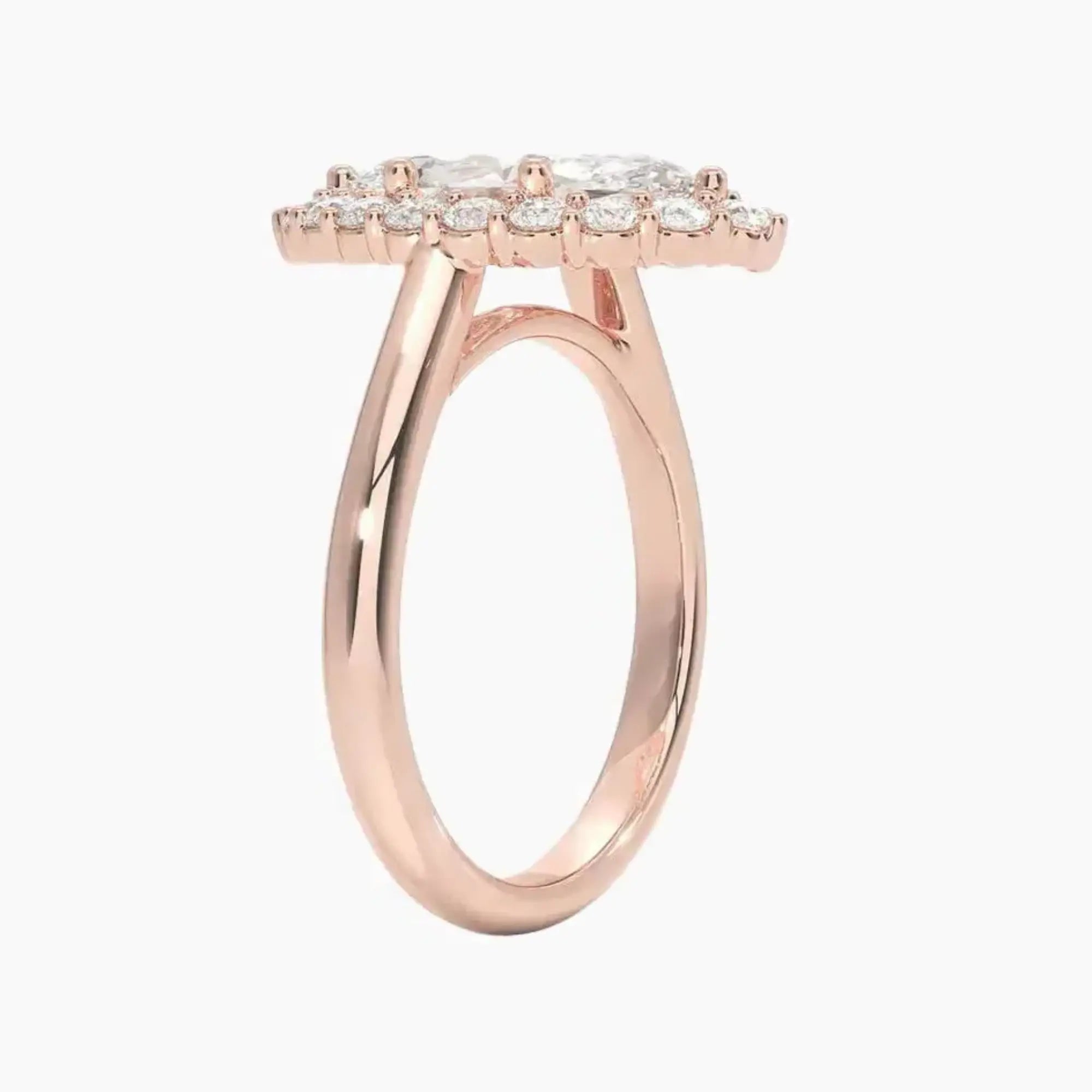 Fiora Marquise Designer 3 Carat Lab Grown Diamond Engagement Ring in 14K White Gold