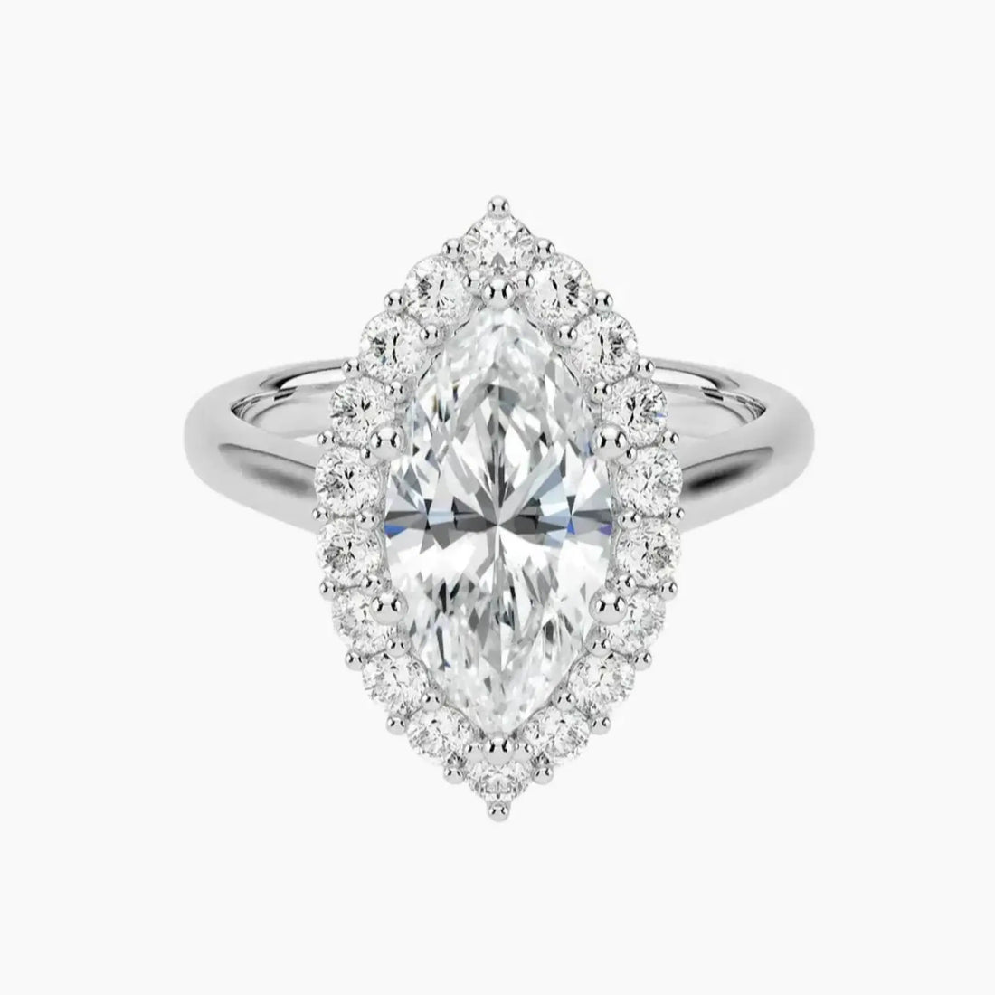Fiora Marquise Designer 3 Carat Lab Grown Diamond Engagement Ring in 14K Rose Gold