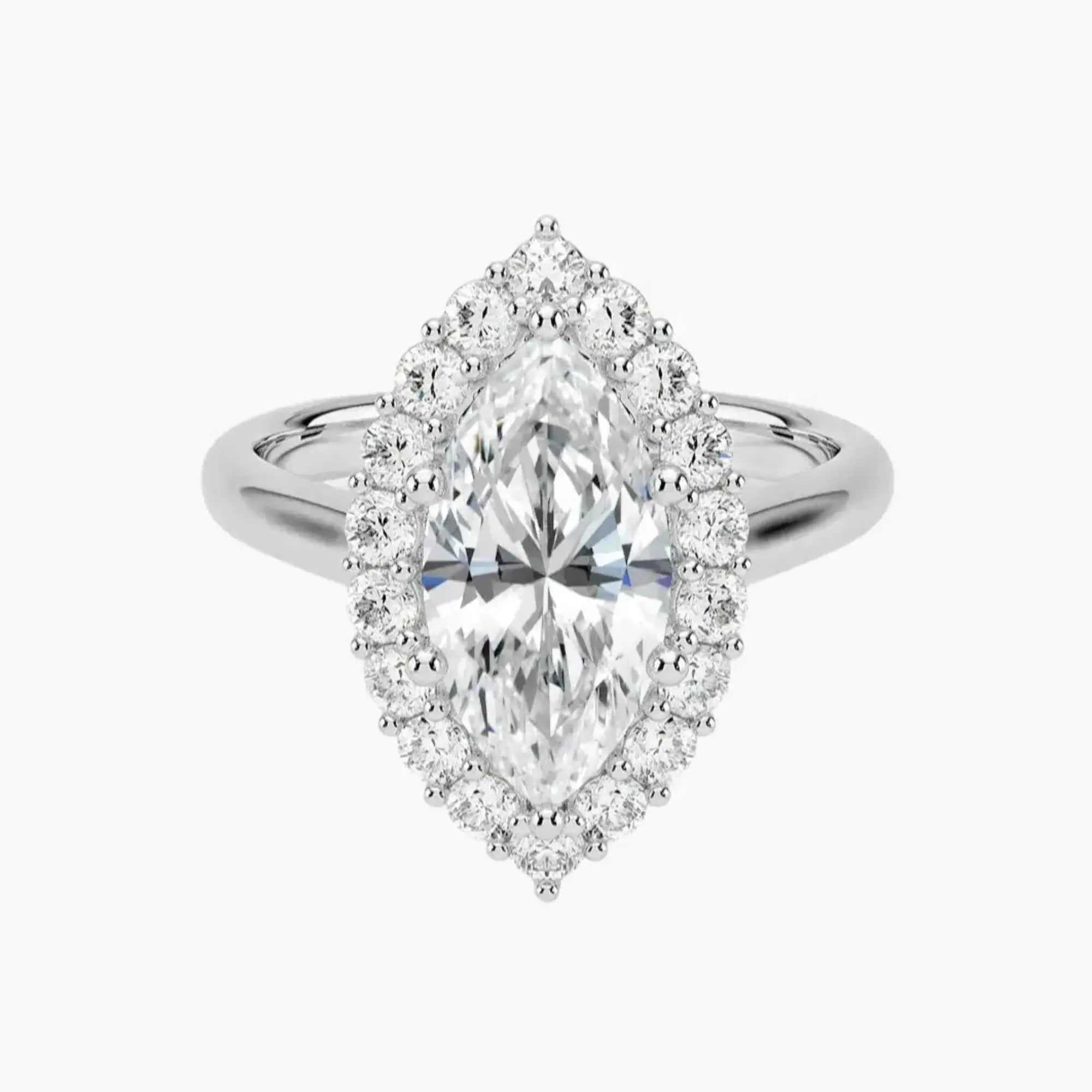 Fiora Marquise Designer 1 Carat Lab Grown Diamond Engagement Ring in 18K Yellow Gold