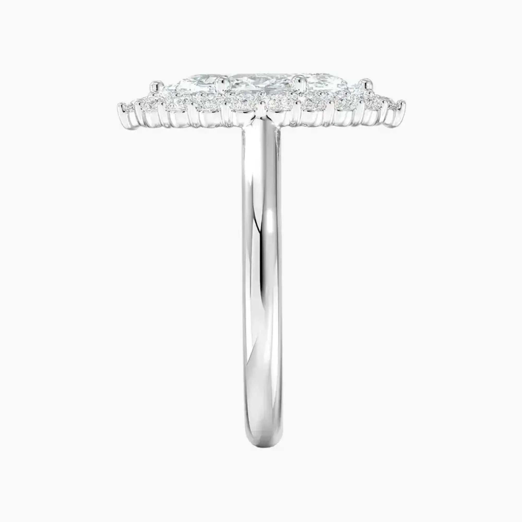 Fiora Marquise Designer 3 Carat Lab Grown Diamond Engagement Ring in 14K White Gold