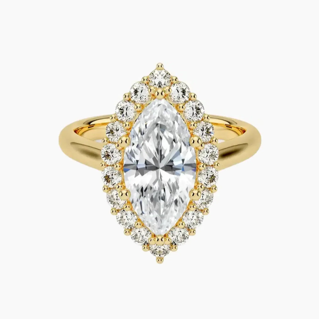 Fiora Marquise Designer 1.5 Carat Lab Grown Diamond Engagement Ring in 18K White Gold