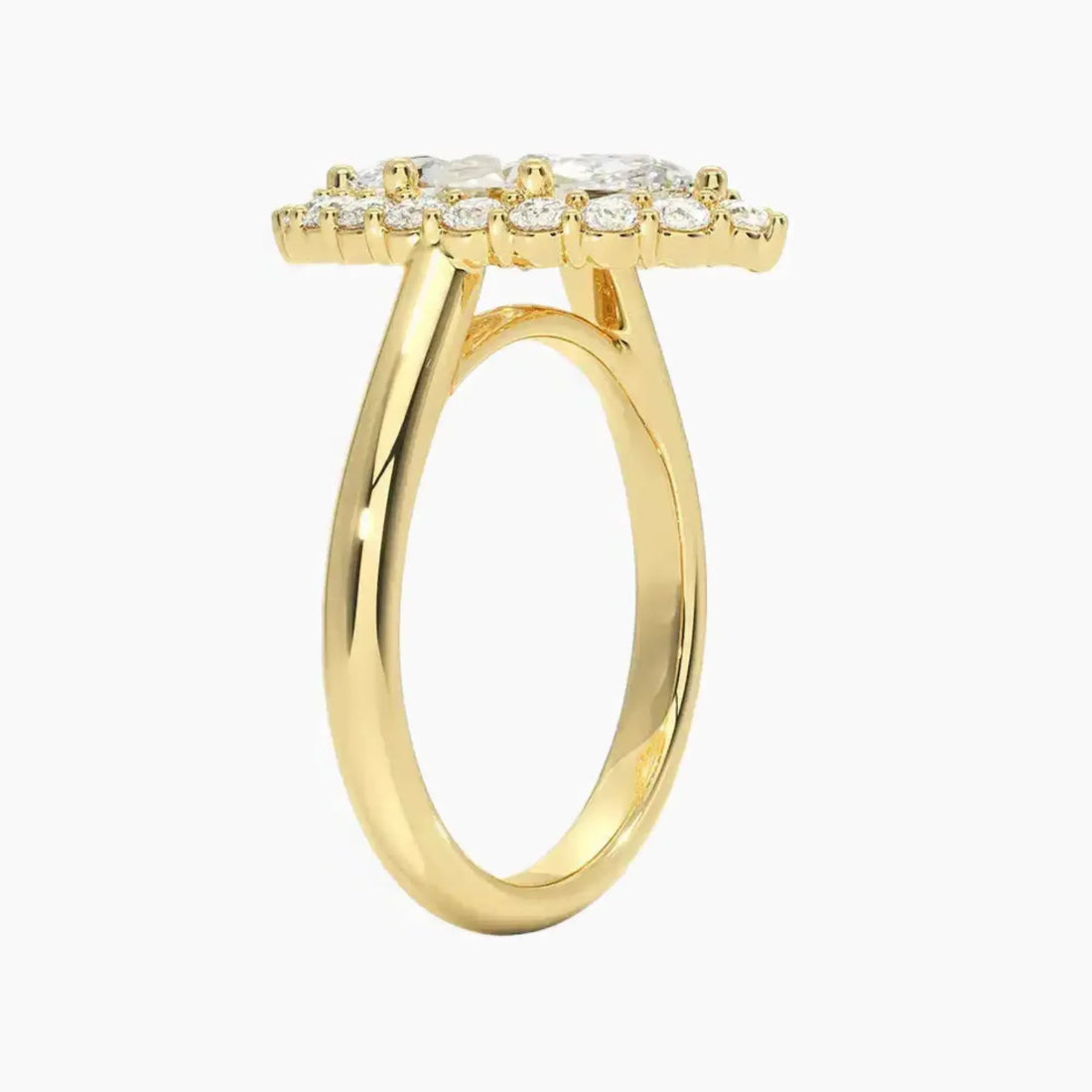 Fiora Marquise Designer 1.5 Carat Lab Grown Diamond Engagement Ring in 18K White Gold