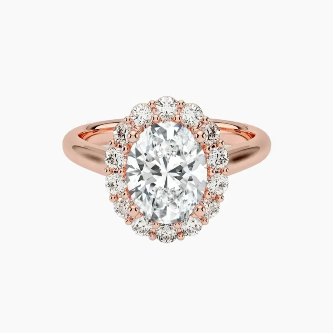 Fiora Oval Designer 3 Carat Lab Grown Diamond Engagement Ring in 14K White Gold