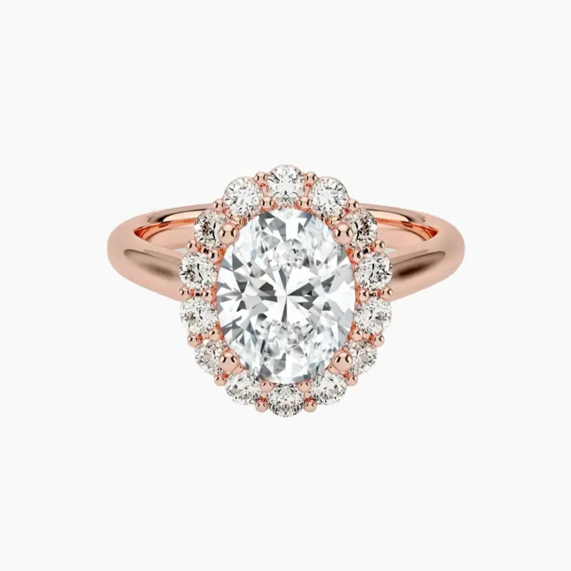 Fiora Oval Designer 3 Carat Lab Grown Diamond Engagement Ring in 18K White Gold