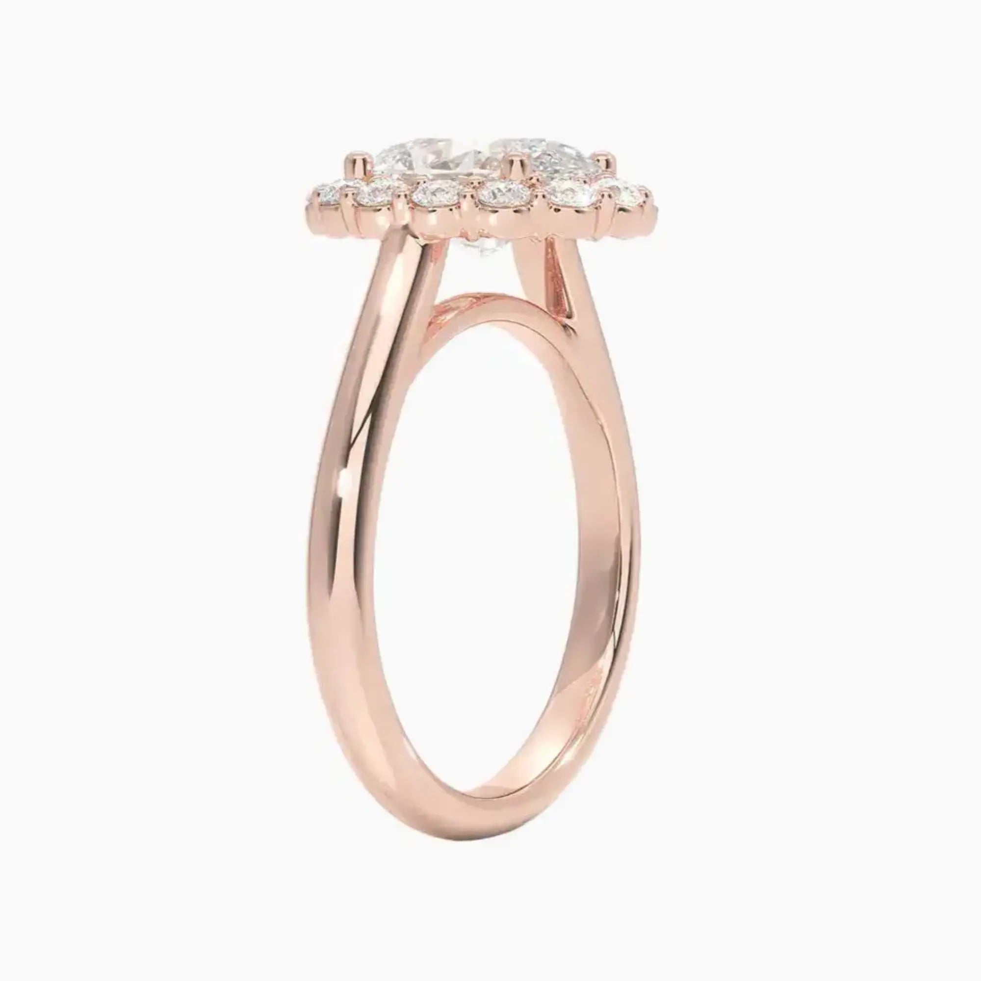 Fiora Oval Designer Diamond Ring Setting in 14K Yellow Gold