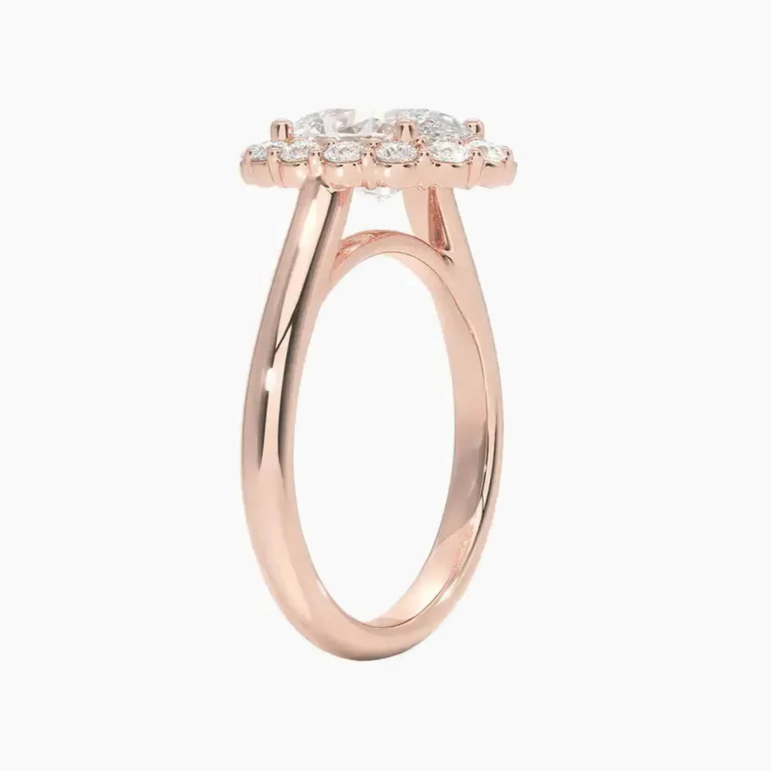 Fiora Oval Designer 1 Carat Lab Grown Diamond Engagement Ring in 18K White Gold