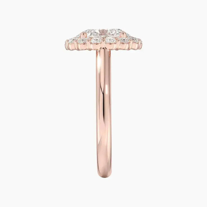Fiora Oval Designer 3 Carat Lab Grown Diamond Engagement Ring in 18K White Gold