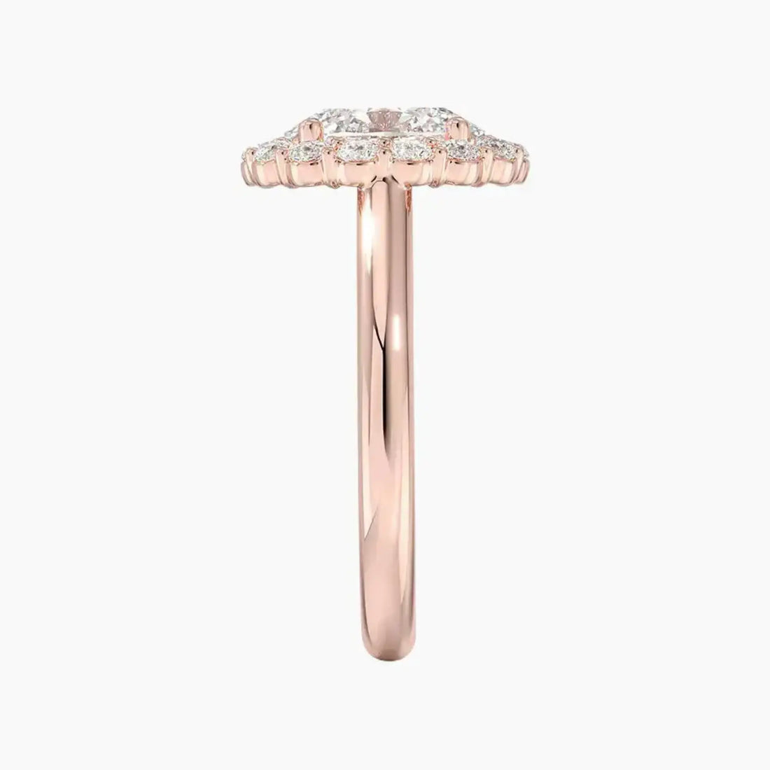 Fiora Oval Designer 2.5 Carat Lab Grown Diamond Engagement Ring in 18K Rose Gold