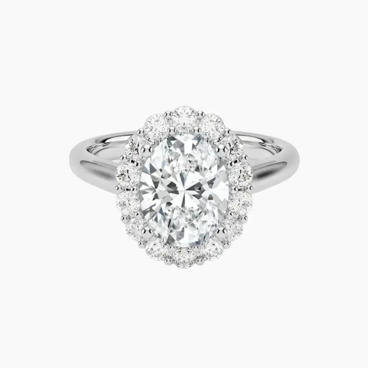 Fiora Oval Designer 1 Carat Lab Grown Diamond Engagement Ring in 14K White Gold
