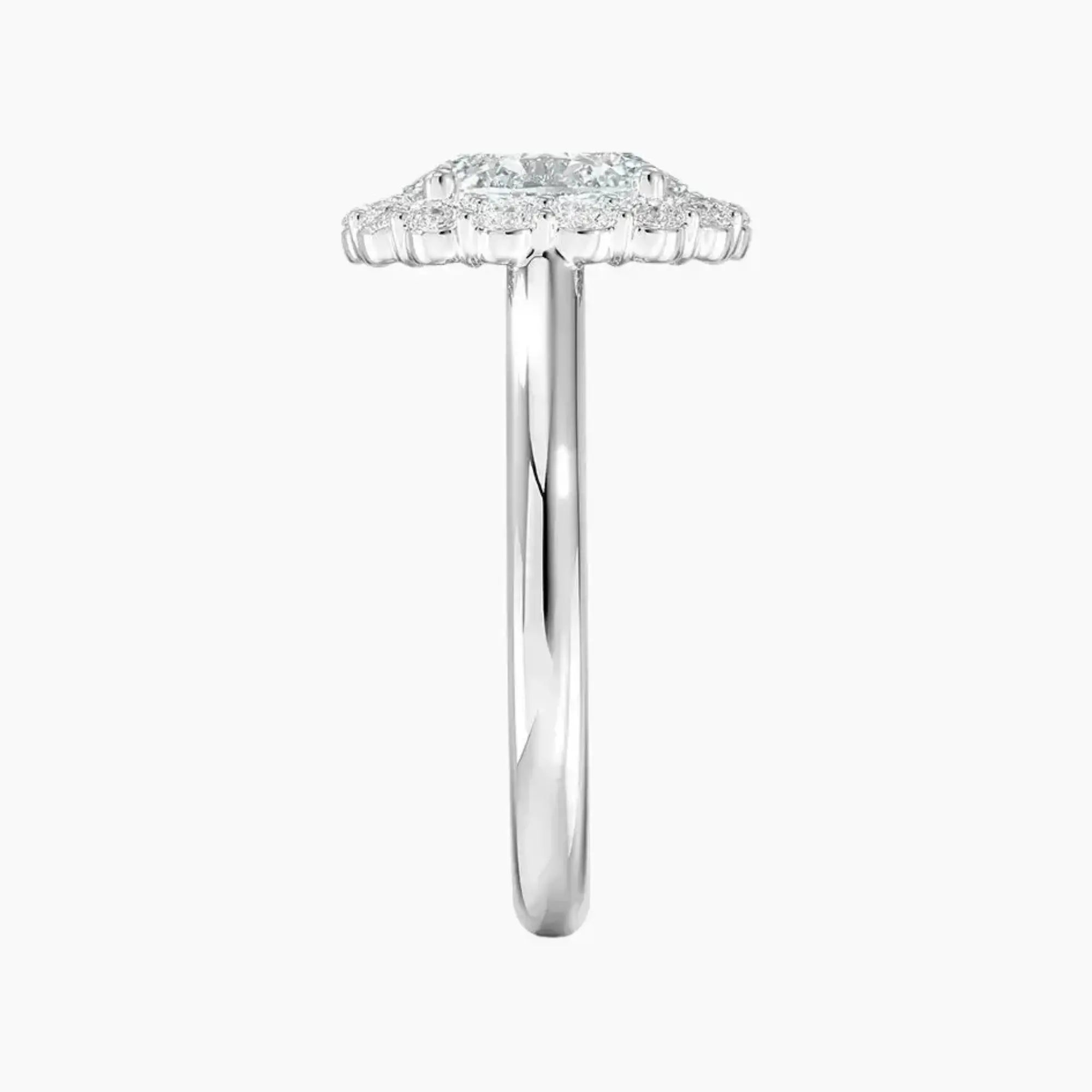 Fiora Oval Designer 3 Carat Lab Grown Diamond Engagement Ring in 18K White Gold