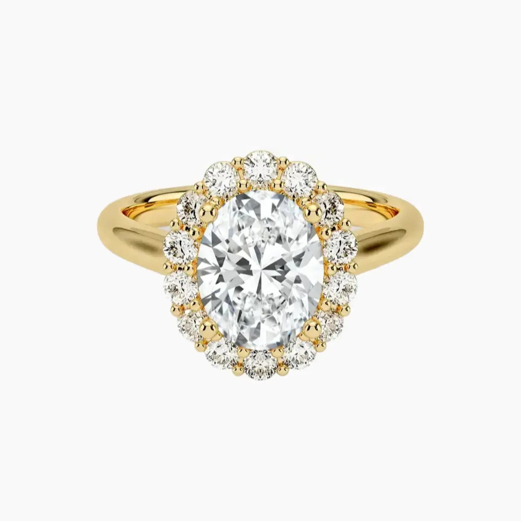 Fiora Oval Designer 1.5 Carat Lab Grown Diamond Engagement Ring in 14K White Gold
