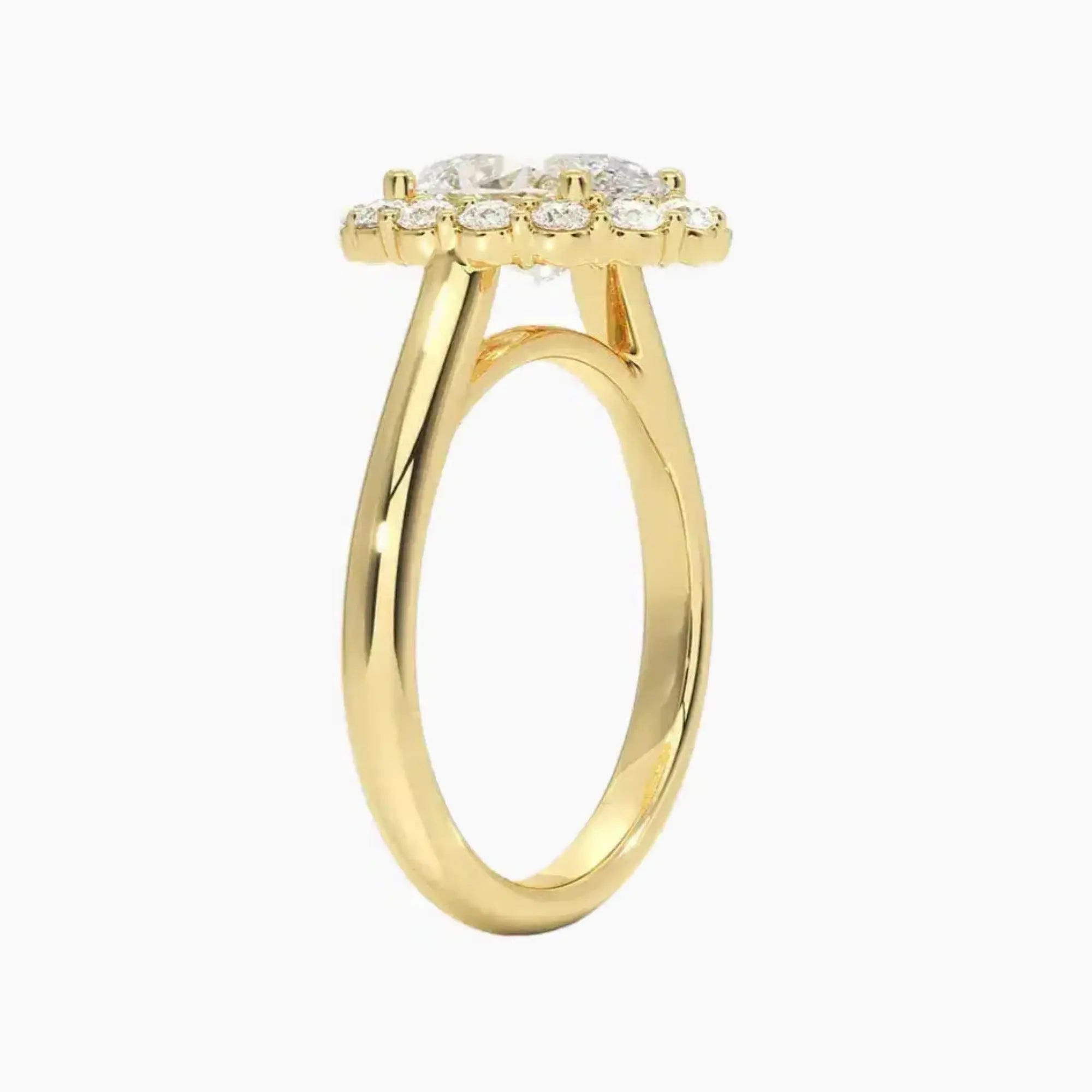 Fiora Oval Designer 1.5 Carat Lab Grown Diamond Engagement Ring in 18K Rose Gold