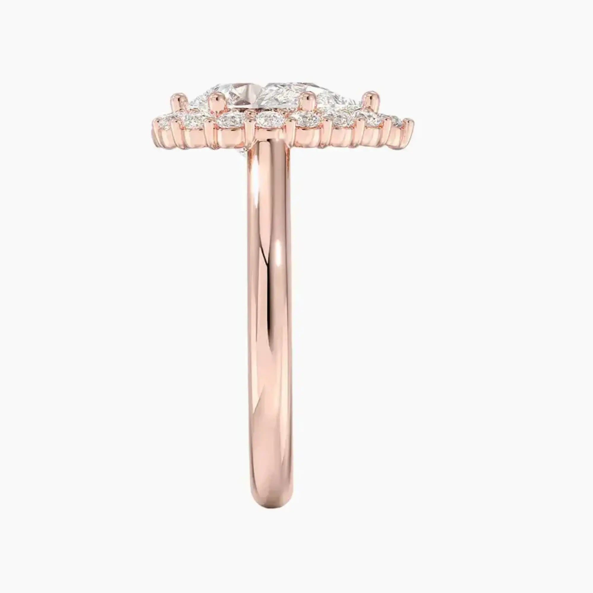Fiora Pear Designer 1 Carat Lab Grown Diamond Engagement Ring in 18K Yellow Gold