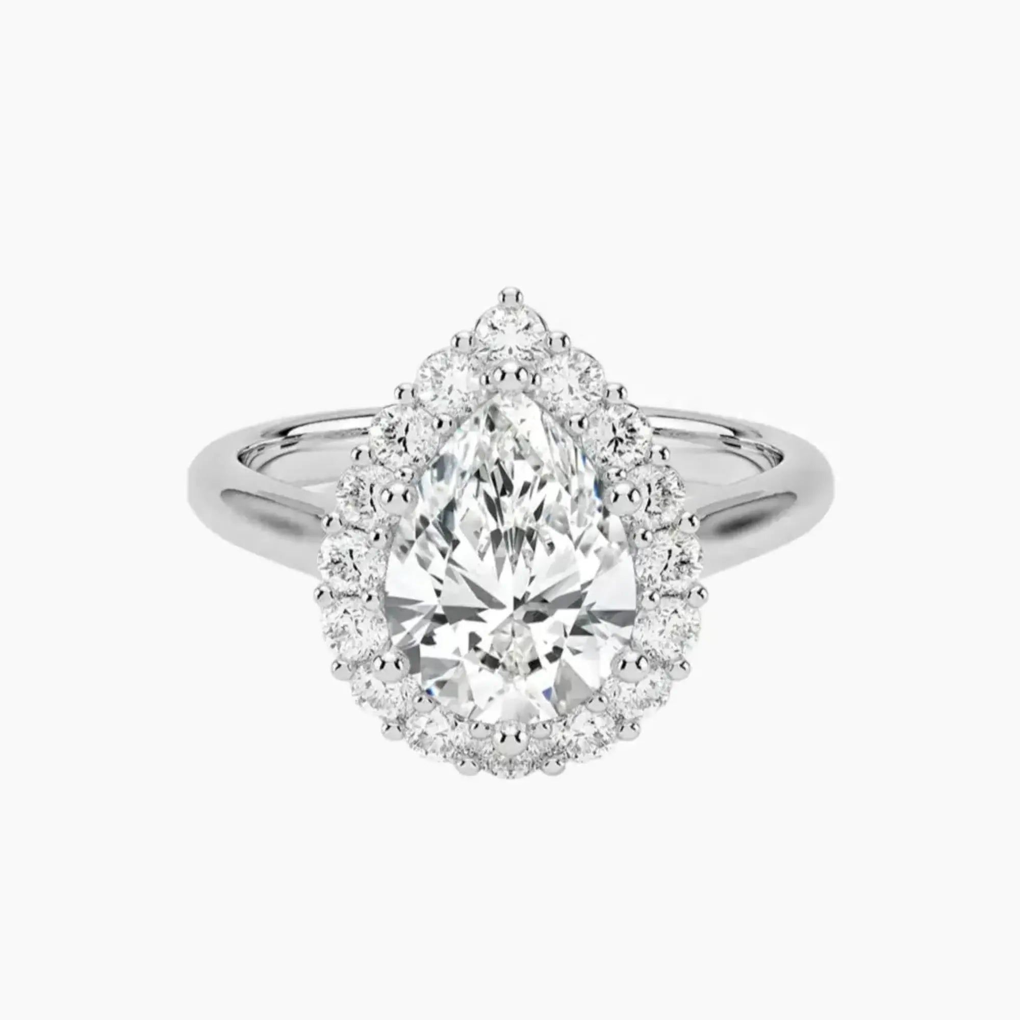 Fiora Pear Designer Diamond Ring Setting in 14K Rose Gold