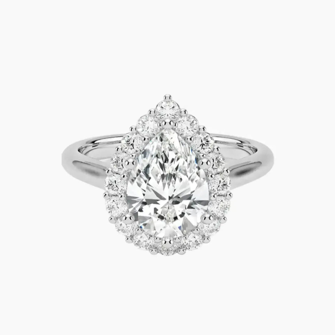 Fiora Pear Designer 1.5 Carat Lab Grown Diamond Engagement Ring in 18K Rose Gold