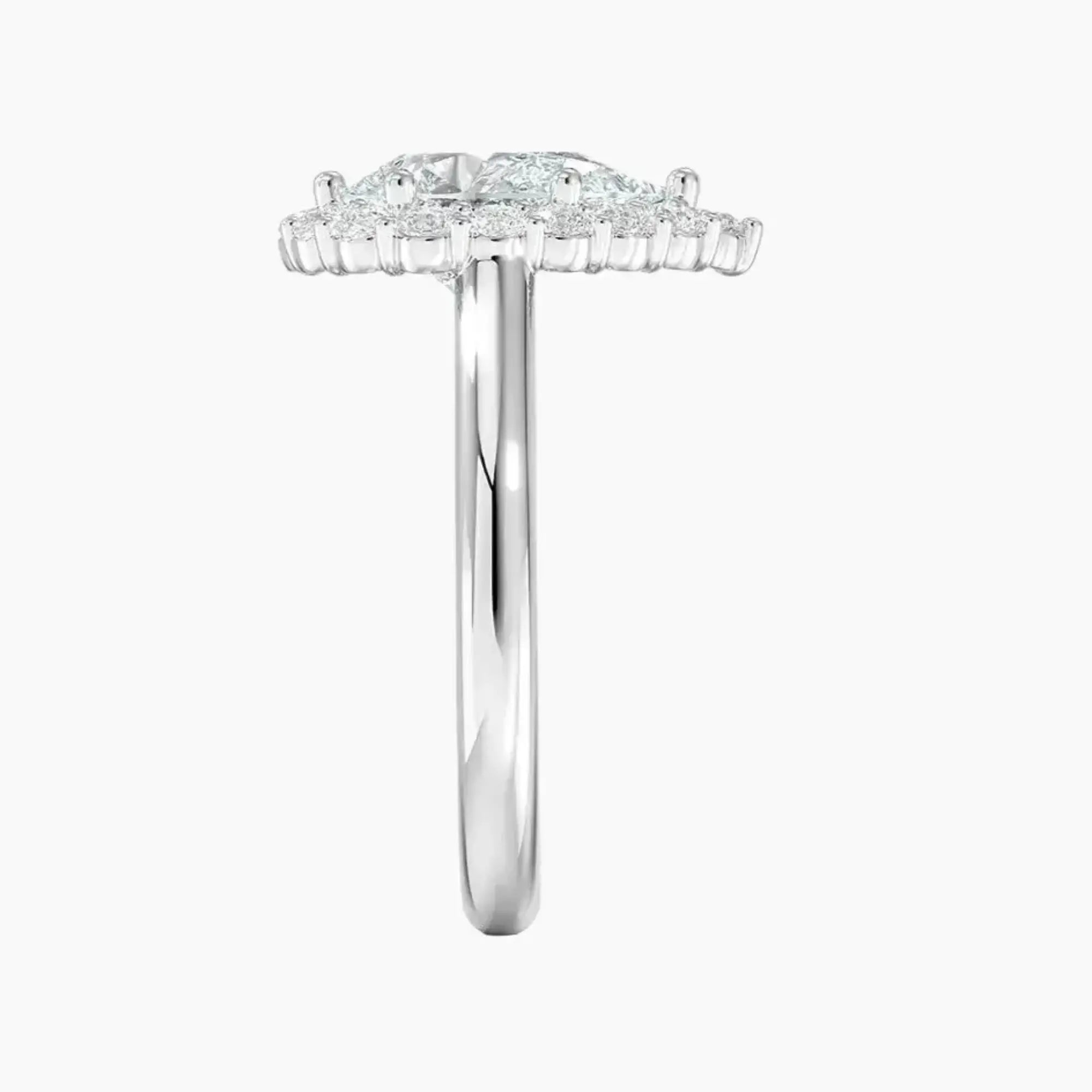 Fiora Pear Designer Diamond Ring Setting in 18K White Gold