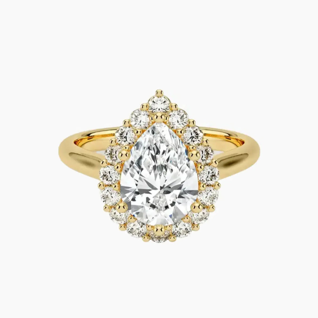 Fiora Pear Designer Diamond Ring Setting in 18K Rose Gold