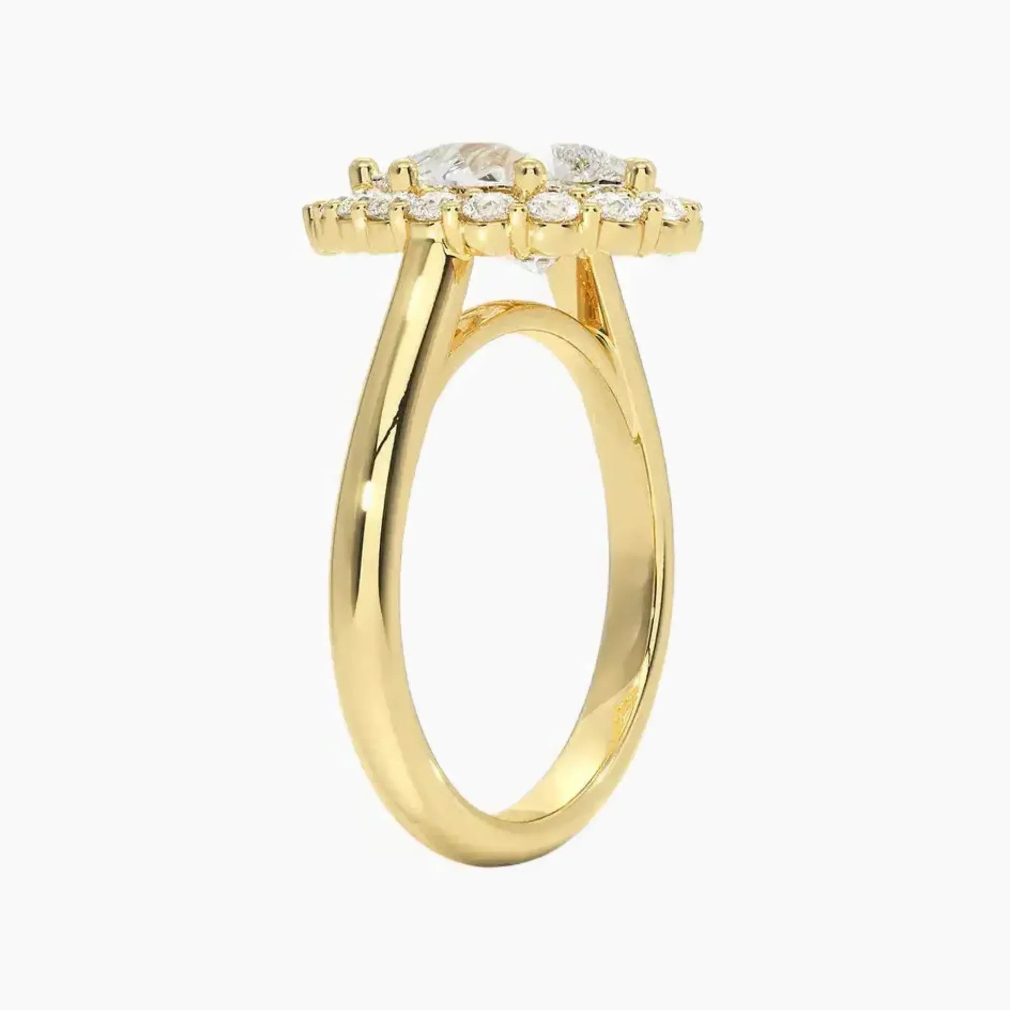 Fiora Pear Designer 2.5 Carat Lab Grown Diamond Engagement Ring in 18K White Gold