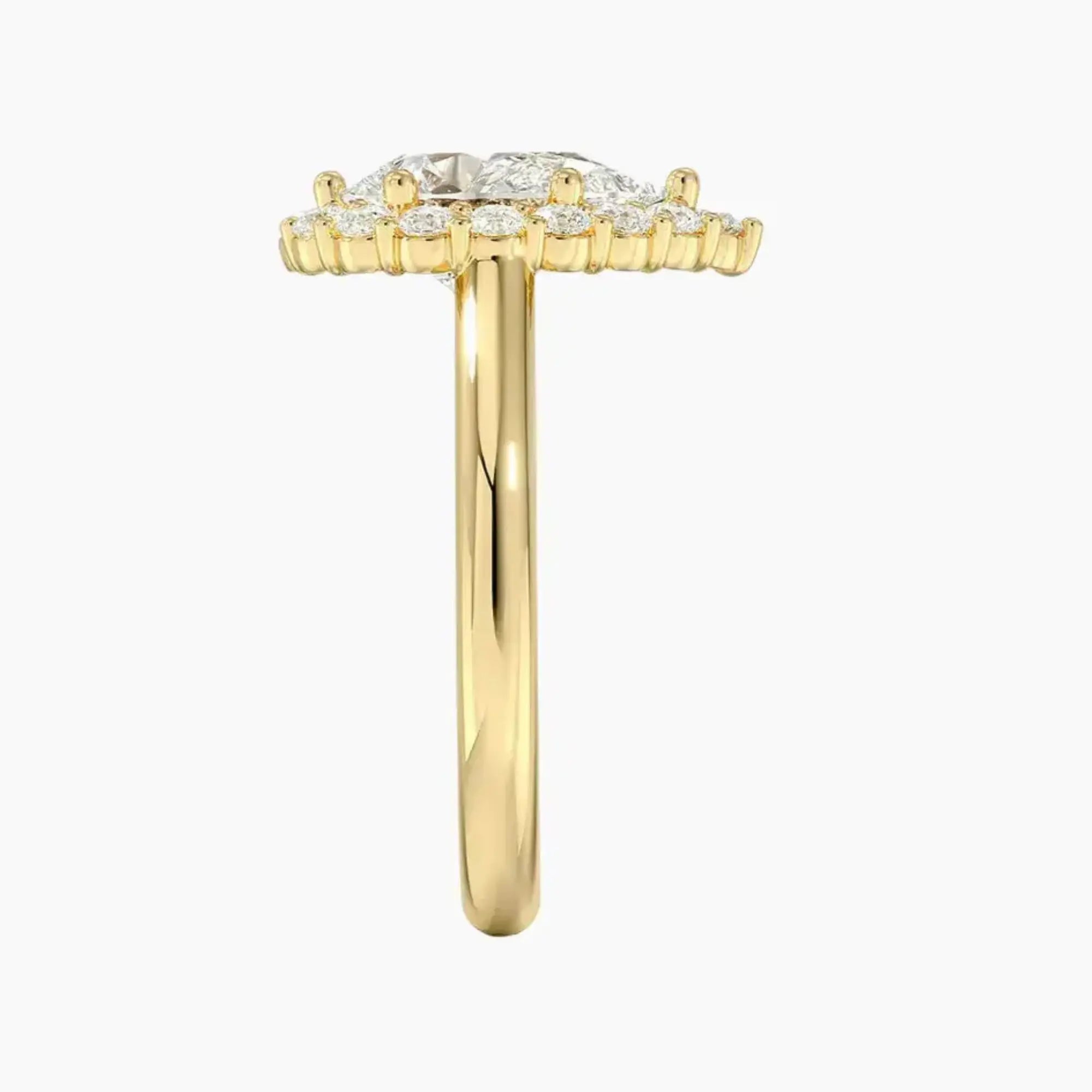 Fiora Pear Designer 1 Carat Lab Grown Diamond Engagement Ring in 18K Yellow Gold