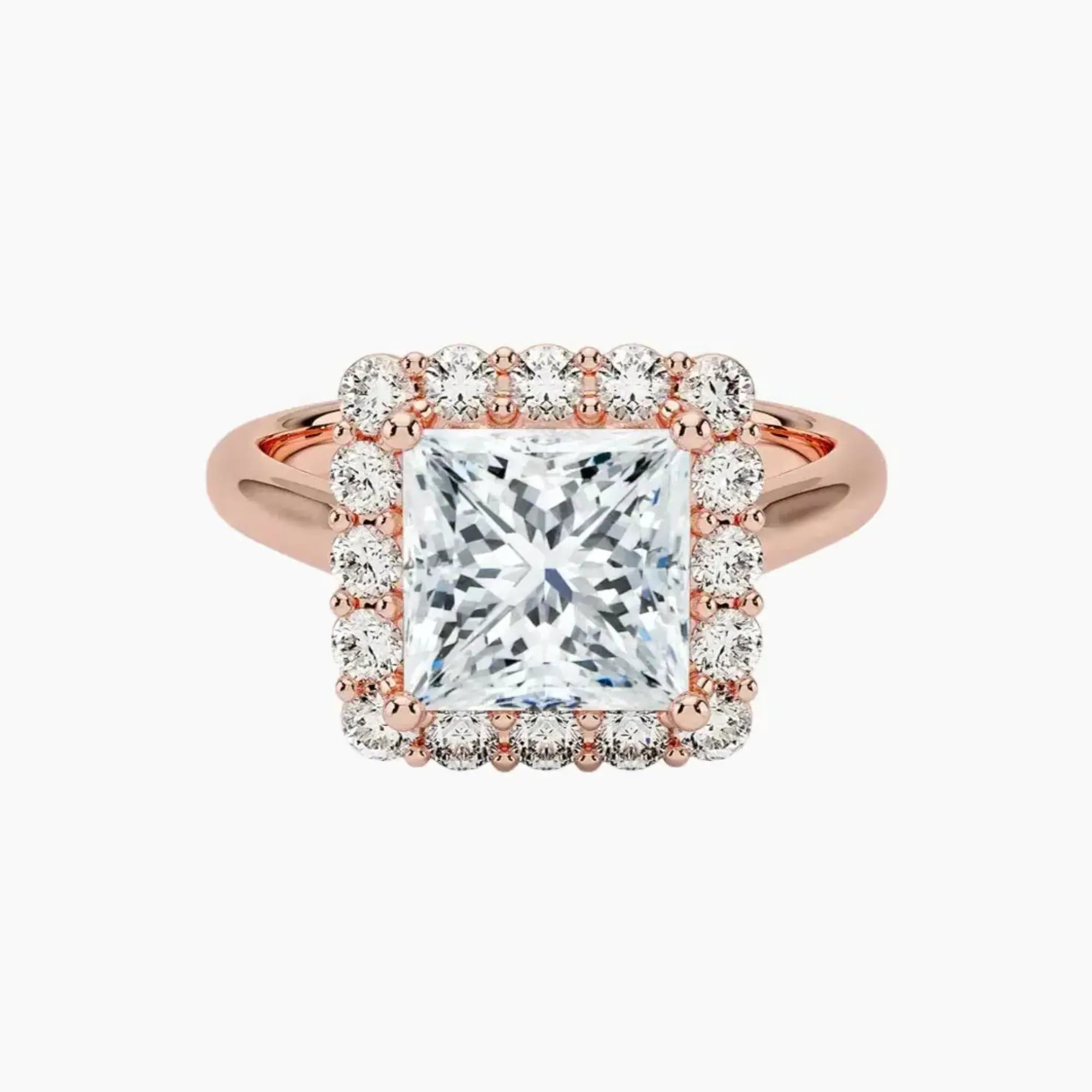 Fiora Princess Designer Diamond Ring Setting in 18K Yellow Gold