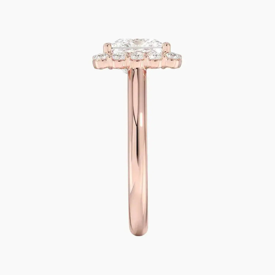 Fiora Princess Designer 1 Carat Lab Grown Diamond Engagement Ring in 14K Rose Gold