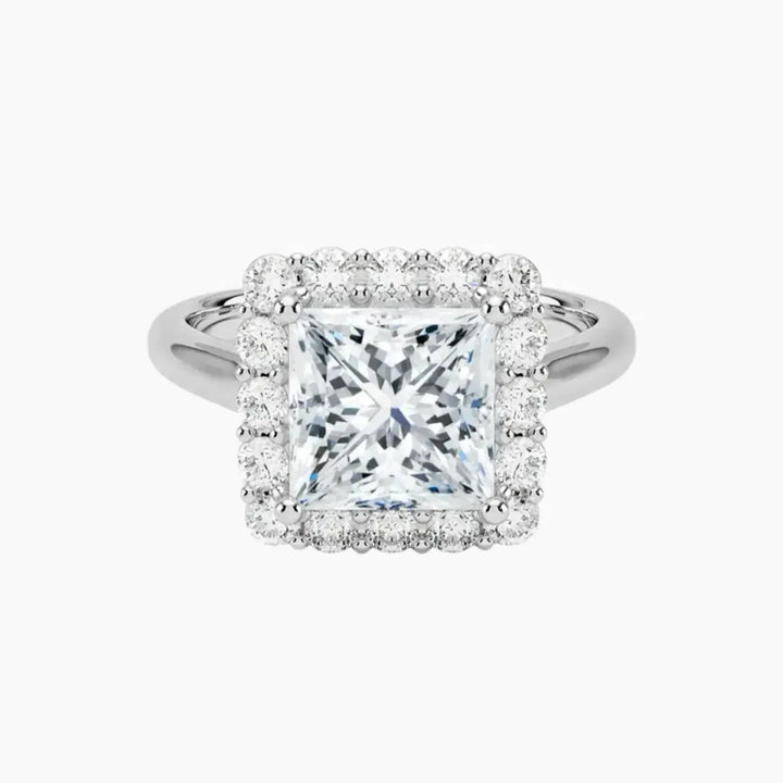 Fiora Princess Designer 3 Carat Lab Grown Diamond Engagement Ring in 18K White Gold
