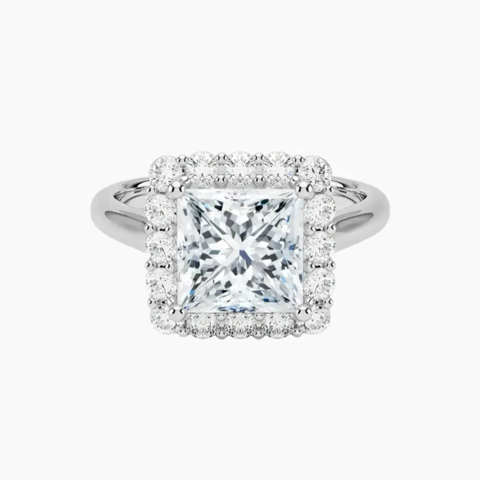 Fiora Princess Designer 1 Carat Lab Grown Diamond Engagement Ring in 14K Yellow Gold