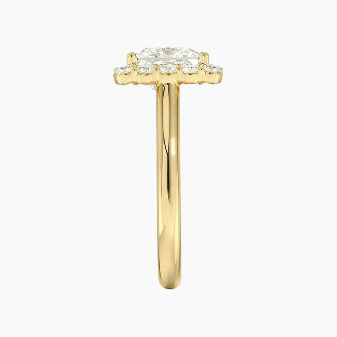 Fiora Princess Designer Diamond Ring Setting in 18K Yellow Gold