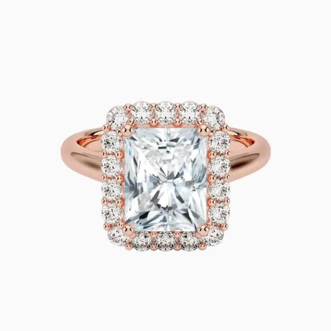 Fiora Radiant Designer 2 Carat Lab Grown Diamond Engagement Ring in 18K Yellow Gold